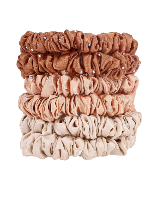 Silky Knots Scrunchies Gold Set 6pcs