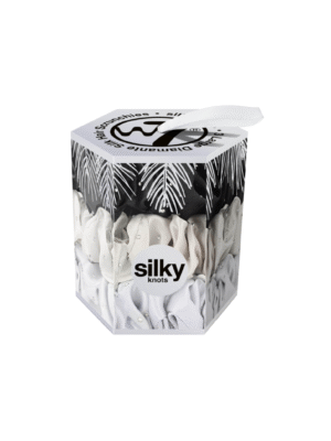 Silky Knots Scrunchies Silver Set 3pcs